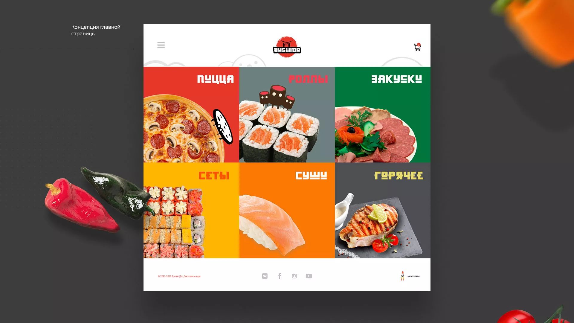 Разработка сайта для пиццерии «BUSHIDO» в Суровикино